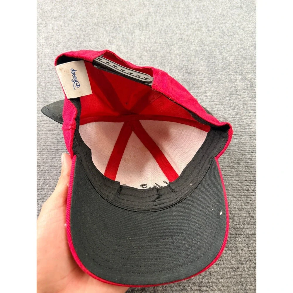 Disney Minnie Mouse Baseball Cap Hat Mouse Ears Polka Dot‎ Bow Red Black